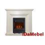 Камінокомплект IDaMebel Gloria Білий (1055x970x270) з каміном Royal Flame Aspen Black з обігрівом, натуральним вугіллям та яскравістю