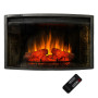 Електрокамін з обігрівом Royal Flame Panoramic 33W LED FX N зі звуком, дровами, цегляною кладкою, ефектом тління, напівкруглий, розмір 866x500x350