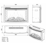 Електрокамін з обігрівом Royal Flame Panoramic 33W LED FX N зі звуком, дровами, цегляною кладкою, ефектом тління, напівкруглий, розмір 866x500x350