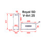 Електрокамін з обігрівом Royal 5D V-Art 25 (660x602x209) з 5D ефектом полумʼя, звуком, дровами та ефектом тління, реалістичним полумʼям (5DVART25)