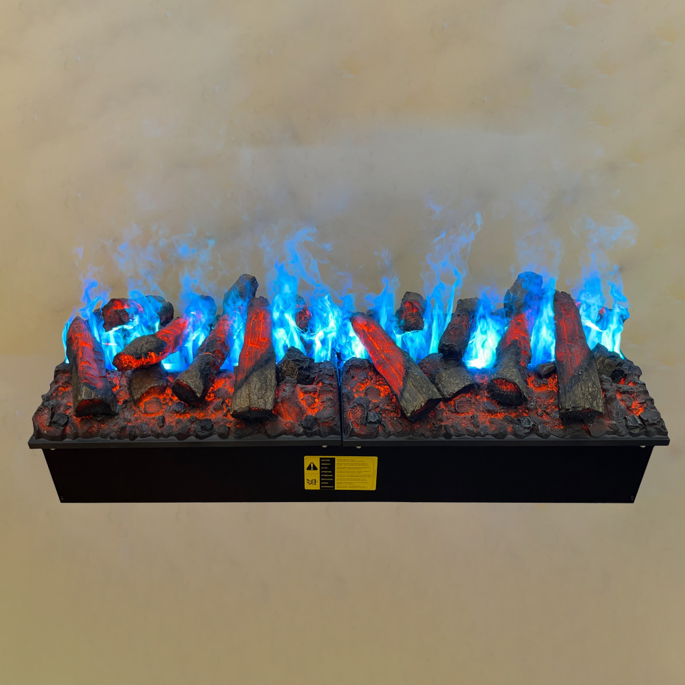 Електрокамін паровий Dimplex Opti-Myst Cassette 1000 Multicolor R SS зі справжнім 3D ефектом полумʼя, звуком та кольоровим полумʼям (з ємностями для води, з дровами), розмір 1017x390x354