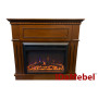 Камінокомплект IDaMebel Sorrento вільха коричневий (1095x1015x356) з каміном Royal Goodfire Lite 26 з дровами, обігрівом та кольорами полумʼя