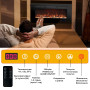 Електрокамін з обігрівом Royal Shine 26 LED LOG зі звуком, цільними дровами, кольорами полумʼя та яскравістю, розмір 660x550x150 (EF26LOG)