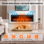 Електрокамін ультратонкий Royal Galaxy Slim 50 RB з обігрівом, Wi-Fi керування, розсипними дровами, кристалами, кольорами полумʼя та підсвітки наповнення, розмір 1270x450x80 (EF50RB)
