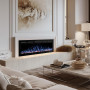 Електрокамін з обігрівом Royal Crystal 72 R PRO з Wi-Fi керування, обігрівом, розсипними дровами, кристалами, кольорами полумʼя та підсвітки наповнення, розмір 1829x450x140 (EF72RPRO)