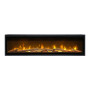 Електрокамін з обігрівом Dimplex Ignite Evolve 60 Oak Logs (EVO1500OakLogs) з цільними дровами дуб, кристалами скла, кольорами полумʼя та підсвітки наповнення, керування через застосунок, розмір 1560x419x152