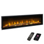 Електрокамін з обігрівом Dimplex Ignite Evolve 60 Oak Logs (EVO1500OakLogs) з цільними дровами дуб, кристалами скла, кольорами полумʼя та підсвітки наповнення, керування через застосунок, розмір 1560x419x152