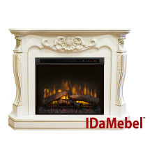 Камінокомплект IDaMebel Laura XHD 28 білий, золота патина