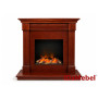 Камінокомплект IDaMebel Washington кольору червоне дерево, розмір 1200x1185x485, з паровим каміном Dimplex Cassette 600 LED LOG зі справжнім 3D ефектом полумʼя, дровами та звуком