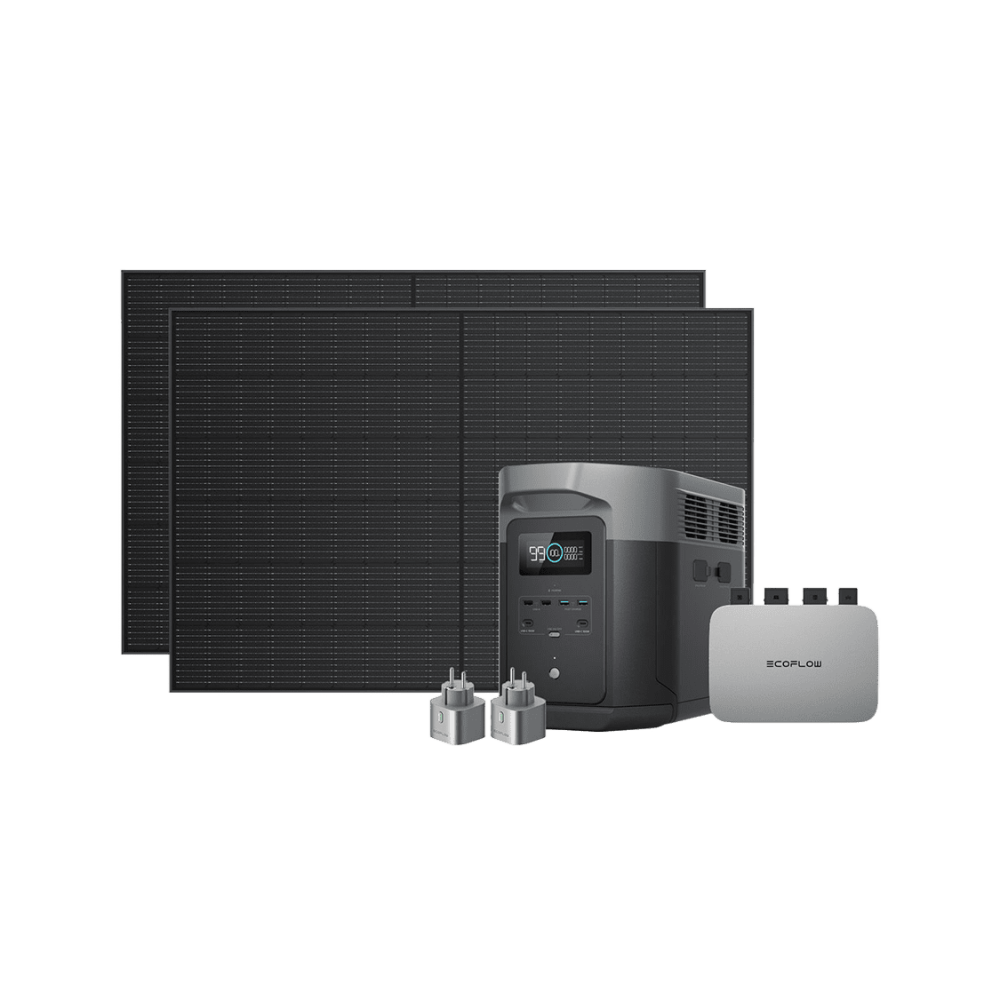 Комплект EcoFlow PowerStream - мікроінвертор 800W + зарядна станція Delta Max 2000 та сонячні панелі 2х400